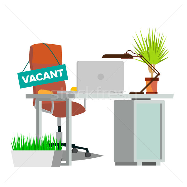 Vacancy Concept Vector. Office Chair. Vacancy Sign. Empty Seat. Business Recruitment, HR. Vacant Des Stock photo © pikepicture