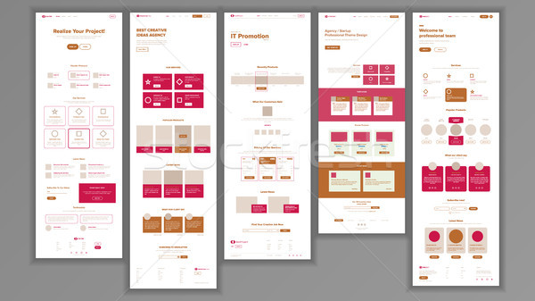 Website Template Vector. Page Business Landing. Shopping Online Web Page. People Environment. Creati Stock photo © pikepicture