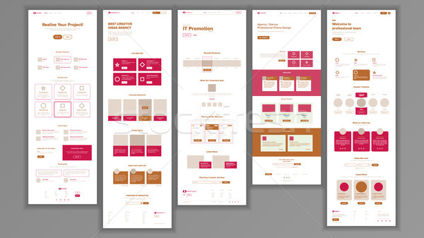 Web sitesi şablon vektör sayfa iş iniş Stok fotoğraf © pikepicture