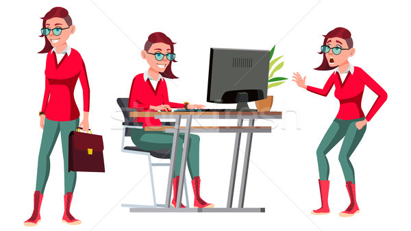 Büroangestellte Vektor Frau erfolgreich Offizier Diener Stock foto © pikepicture