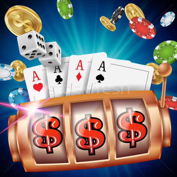 Casino Slot Machine Banner Vector. Spin Wheel. Brochure. Casino Concept With Slot Machine. Illustrat Stock photo © pikepicture