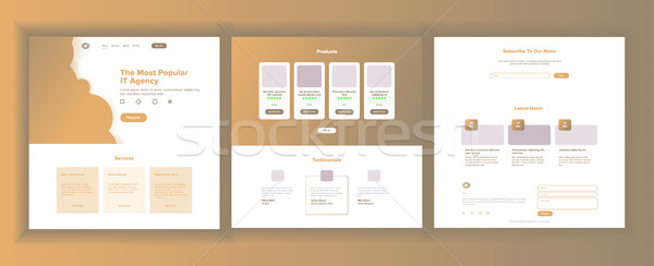 веб-дизайн шаблон вектора бизнеса посадка веб Сток-фото © pikepicture