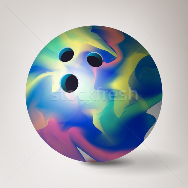 Bowling Ball Vector. 3D Realistic Illustration. Glossy, Shiny And Clean Stock photo © pikepicture