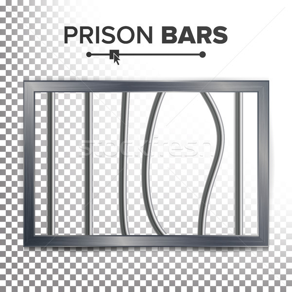 Realistic Prison Window Vector. Broken Prison Bars. Jail Break Concept. Prison-Breaking Illustration Stock photo © pikepicture