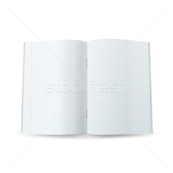 Squared Notebook Paper Vector. Realistic 3d Mock Up Isolated Illustration Stock photo © pikepicture