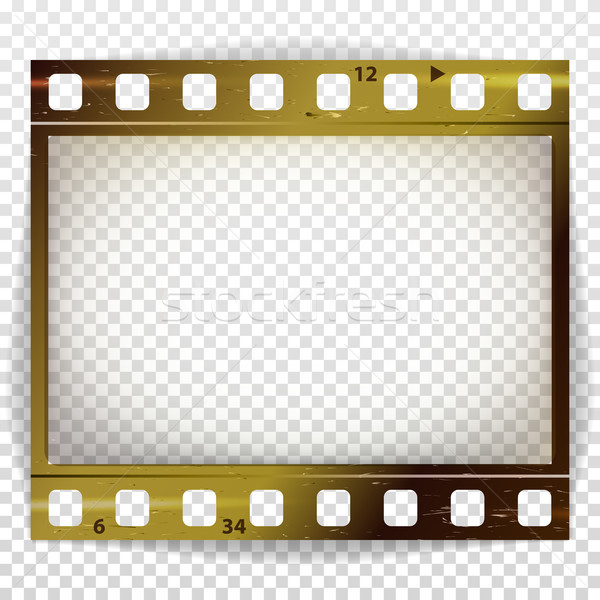 Film Strip Vector. Cinema Of Photo Frame Strip Blank Scratched Isolated On Transparent Background. Stock photo © pikepicture