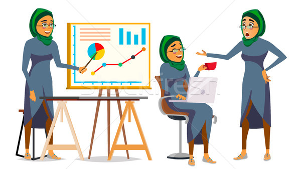 Boss Character Vector. Bearded. Environment Process In Office. Various Action. Cartoon Business Illu Stock photo © pikepicture