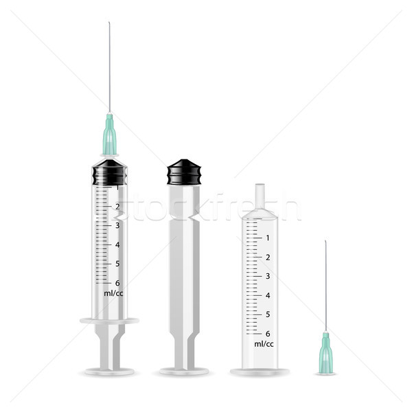 Vecteur plastique médicaux seringue isolé injection Photo stock © pikepicture