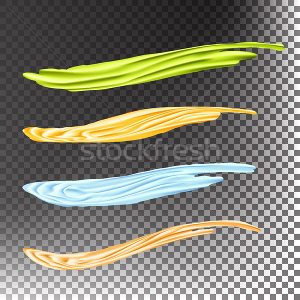 Acrylic Paint Brush Stroke Vector. Underline And border. Acrylic Or Oil Paint Strokes Set. Good For  Stock photo © pikepicture