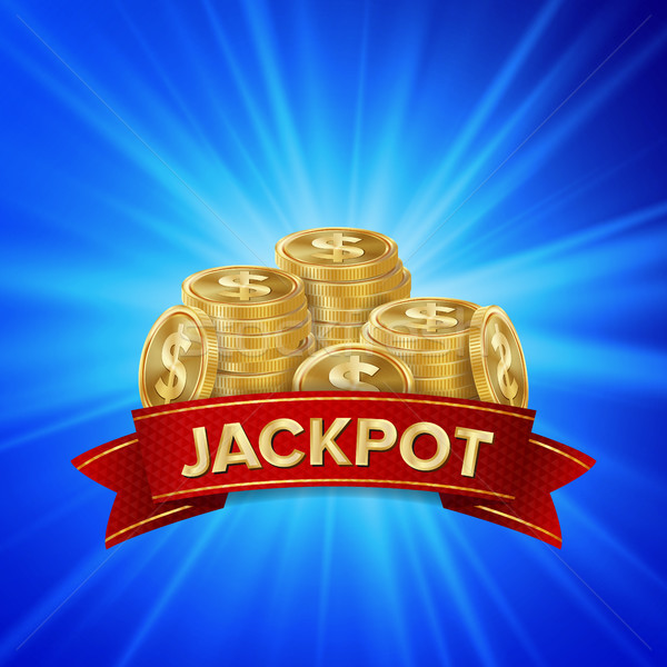 Jackpot Background Vector. Golden Casino Treasure. Winner Concept Illustration. Gold Coins Stock photo © pikepicture