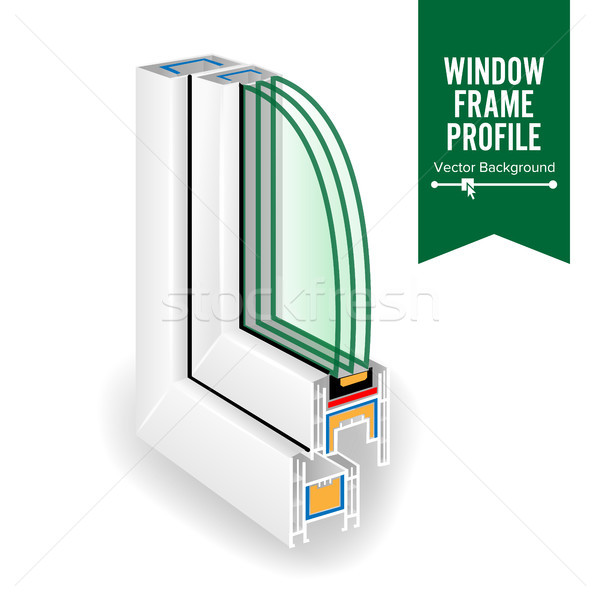 Kunststoff Fensterrahmen Profil Energie wirksam Fenster Stock foto © pikepicture