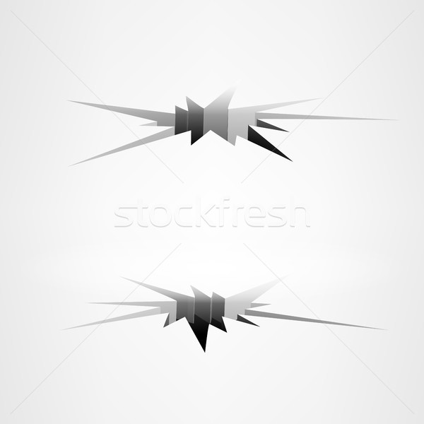 Cracks In The Ground Vector. Ground Crack Set. Effect Damaged After Earthquake Illustration Stock photo © pikepicture