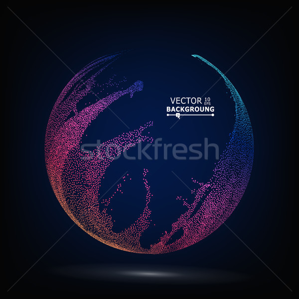 Colorful Sphere Composition Vector. Dotted Abstract Graphics. Glowing Background Stock photo © pikepicture
