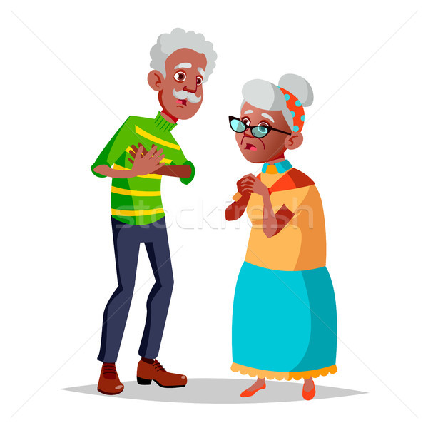 Idős pár vektor modern nagyszülők aggkor Stock fotó © pikepicture