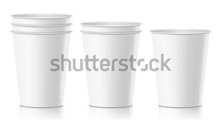 Realista papel taza vector Servicio moca Foto stock © pikepicture