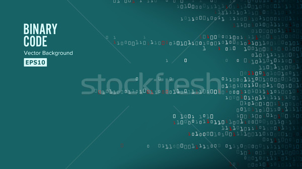 Binary Code Background Vector. Algorithm Binary, Data Code, Decryption And Encoding, Row Matrix Stock photo © pikepicture