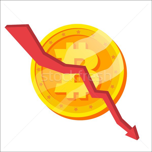 Bitcoin prăbuşi grafic vector valuta piaţă Imagine de stoc © pikepicture