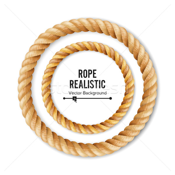 Realistic Rope Vector. 3D Circular Rope Isolated On White Background. Illustration Of Twisted Nautic Stock photo © pikepicture