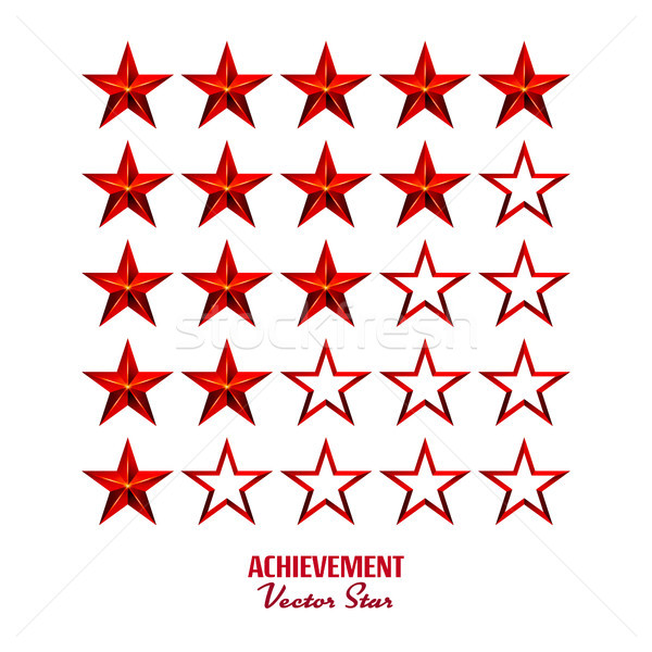 Achievement Vector Stars. For Game And Review Rating. Like Symbol, Succes Sign, Classify Concept, Re Stock photo © pikepicture