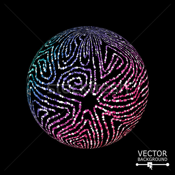 Sphere Background With Swirled Stripes. Vector Glowing Composition Stock photo © pikepicture