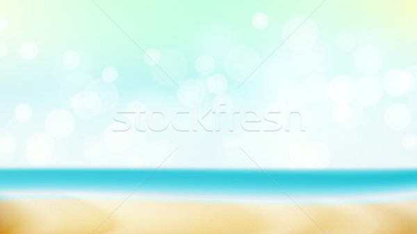 Summer Beach Vector Background. Blur Sea Coast. Outdoor Summer Vacation. Cruise Illustration Stock photo © pikepicture