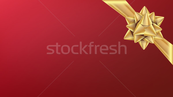 Stock fotó: Karácsony · arany · íj · vektor · alkotóelem · dekoráció