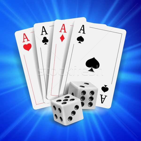 Casino Poker Design Vector. Poker Cards, Playing Gambling Cards. Online Casino Lucky Background Conc Stock photo © pikepicture