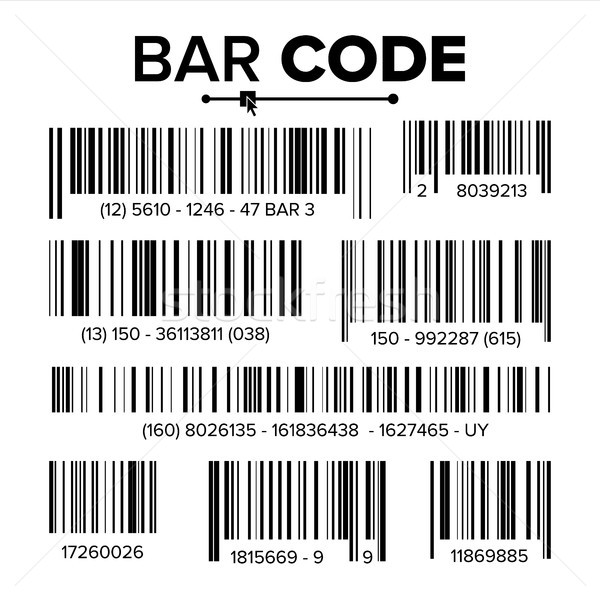 Bar Code Set Vector. Modern Simple Flat Barcode. Marketing, Fashionable Scan Sign. Isolated Illustra Stock photo © pikepicture