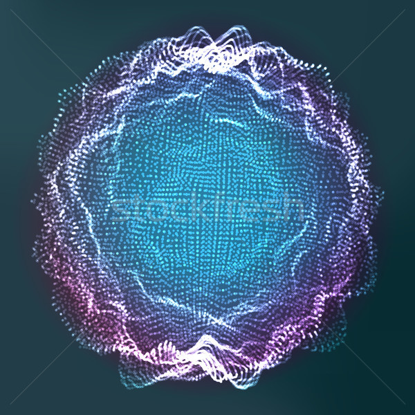 Glowing Abstract Sphere Vector. 3D Particles. Technology Concept. Illustration Stock photo © pikepicture