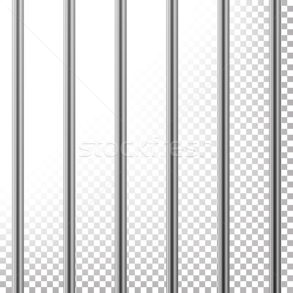 Metal Prison Bars Vector. Isolated On Transparent Background. Realistic Steel Pokey, Prison Grid Ill Stock photo © pikepicture