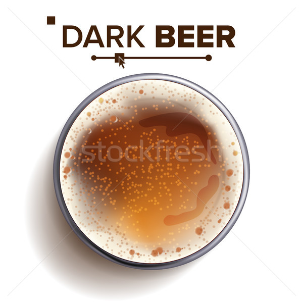 Beer Glass Top View Vector. Drink In A Glass. Alcohol Drink Realistic Isolated Illustration Stock photo © pikepicture