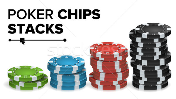 Casino Chips Stacks Vector. Realistic Colored Online Poker Game Chips Set Isolated Illustration. Stock photo © pikepicture