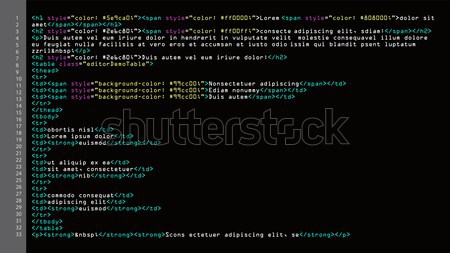 HTML Simple Code Vector. Colorful Abstract Program Tags In Developer View. Screen Of Colored Lighted Stock photo © pikepicture