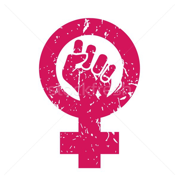 Stock photo: Woman Symbol Vector. Feminism Power. Female Icon. Feminist Hand. Girls Rights. Women Resist. Isolate