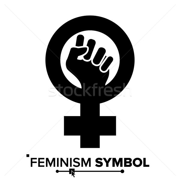 Feminizmus tiltakozás szimbólum vektor nő nem Stock fotó © pikepicture
