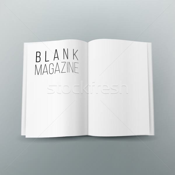 Open Magazine Spread Blank Vector. 3d Realistic Template. Empty Paper Mock Up For Design. Stock photo © pikepicture