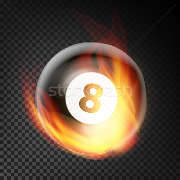 Biliárd labda vektor valósághű égő stílus Stock fotó © pikepicture