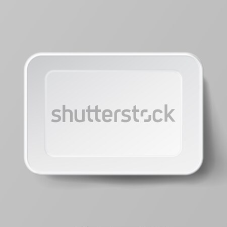 Empty Blank Styrofoam Plastic Food Tray Container. White Empty Mock Up. Good For Package Design. Stock photo © pikepicture