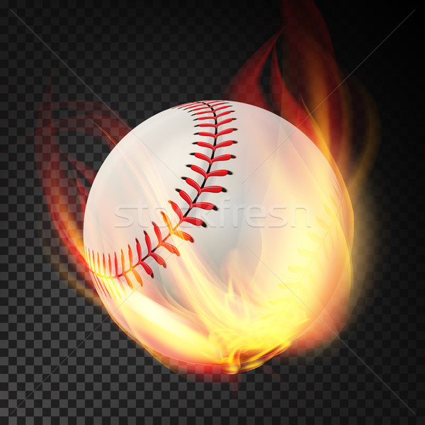 Stockfoto: Baseball · brand · brandend · stijl · vlammende · realistisch