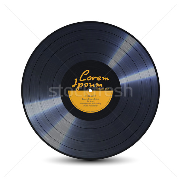Vinyl Disc With Shiny Grooves. Old Retro Records. Isolated Vector Illustration. Stock photo © pikepicture