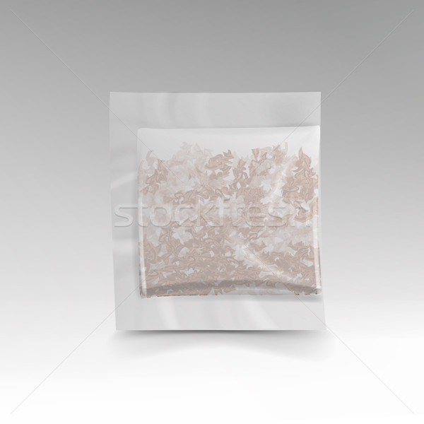 Realistic Tea Bag Teabag. Square Shape. Vector Template Illustration For Your Design. Stock photo © pikepicture