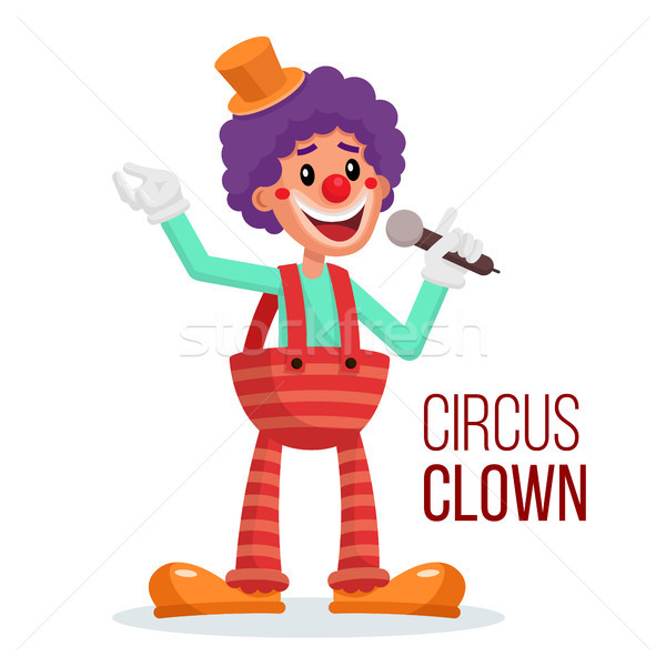 Circus Clown Vector. Performance For Hilarious Laughing People. Isolated On White Cartoon Character  Stock photo © pikepicture