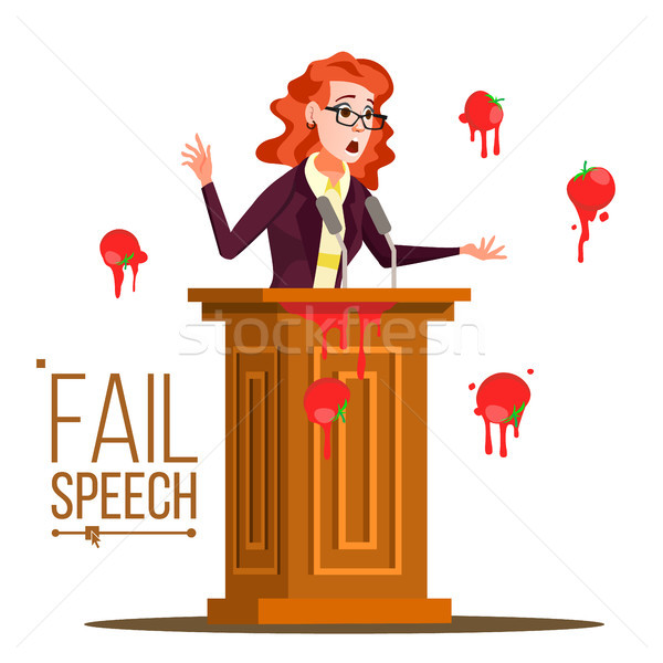 Femeie de afaceri discurs vector nereusit mesaje rău Imagine de stoc © pikepicture