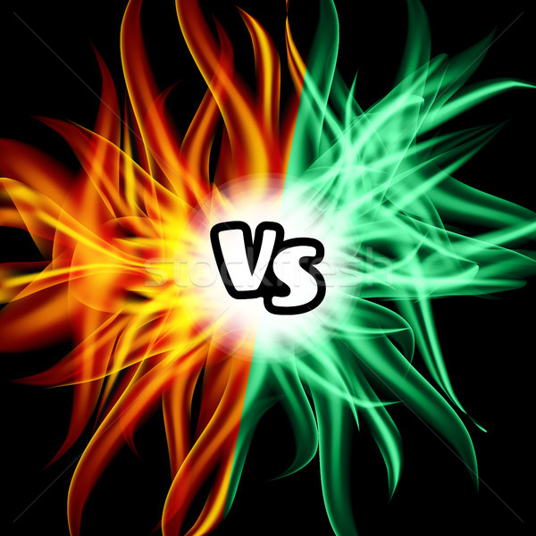 Versus Vector. VS Letters. Flame Fight Background Design. Competition Concept. Fight Symbol Stock photo © pikepicture