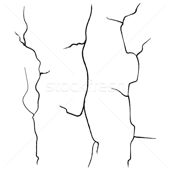 Wall Cracks Vector. Set Isolated On White Background. Stock photo © pikepicture