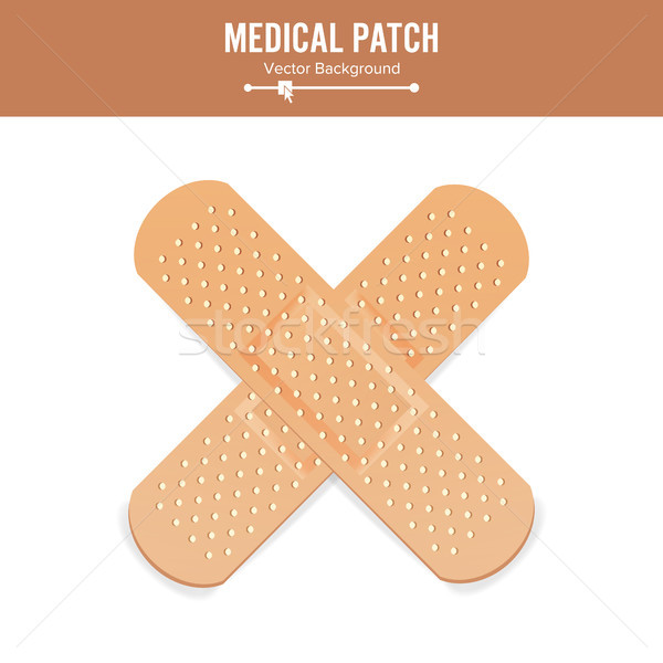 Medical Patch Vector. Two Sides. Adhesive Waterproof Aid Band Plaster Strips Varieties Icons Collect Stock photo © pikepicture
