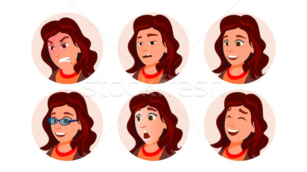 Business Avatar Woman Vector. Human Emotions. Stylish Image. Flat Character Illustration Stock photo © pikepicture