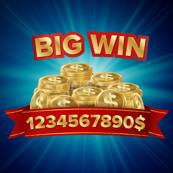 Big Win Vector. Background For Online Casino, Gambling Club, Poker, Billboard. Gold Coins Jackpot Il Stock photo © pikepicture