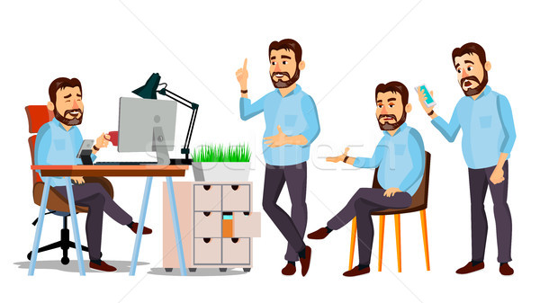 Boss Character Vector. IT Startup Business Company. Body Template For Design. Various Poses, Situati Stock photo © pikepicture