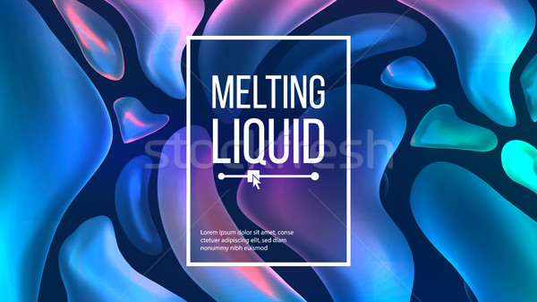 Fluid Liquid Background Vector. Trendy Cover. Liquid 3D Gradient Fluid Shapes Drops. Chemical Illust Stock photo © pikepicture